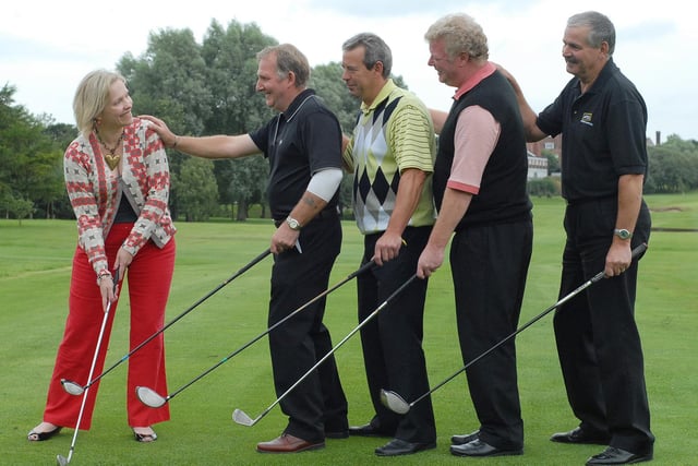 Saint Catherine's Hospice charity golf tournament at South Cliff Golf Club with, left to right, Penny Campbell, John Rhodes, Dennis Machon, Tony Arnold and Ron Keld.