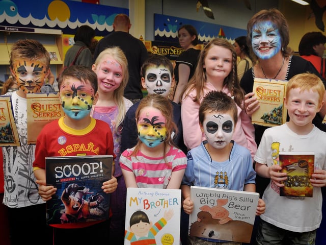 Scarborough Library hosts a reading challenge where the children were also able to have their faces painted. Library Community and Information Officer Heather French is pictured back right, with the children.