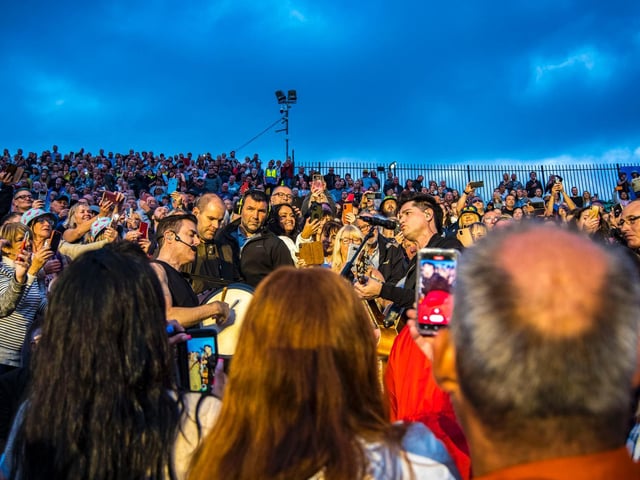 The crowd were thrilled to get up close with The Script