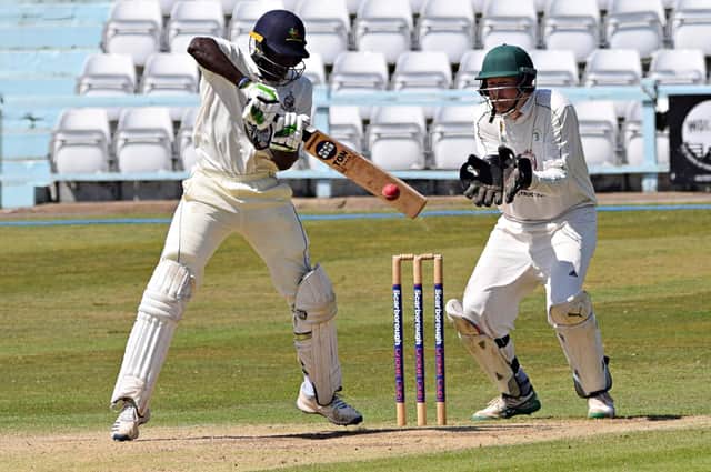 Romario Roach was in good form with the bat for Scarborough CC

PHOTOS BY SIMON DOBSON