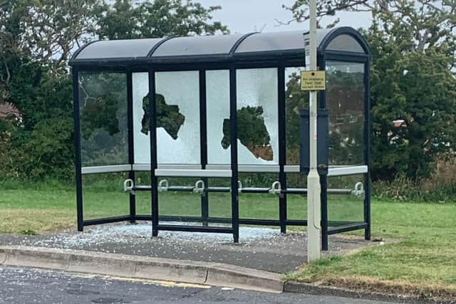 The bus stop was vandalised in the early hours of the morning, police said. (Photo: Cerena Simpson)