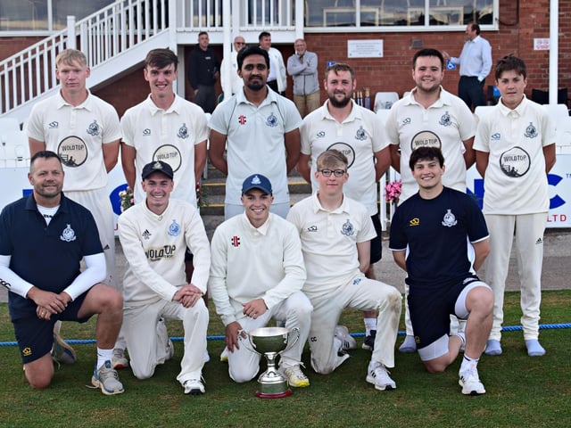Scarborough CC line up after their Linda Goulding Memorial Harburn Cup final win against Staxton