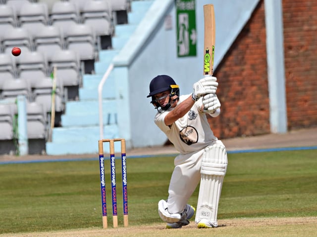Scarborough CC batter Breidyn Schaper hits through the covers