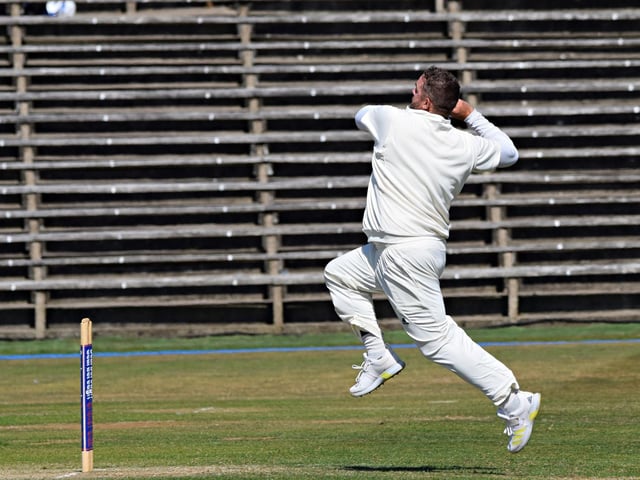Scarborough CC skipper Piet Rinke steams in