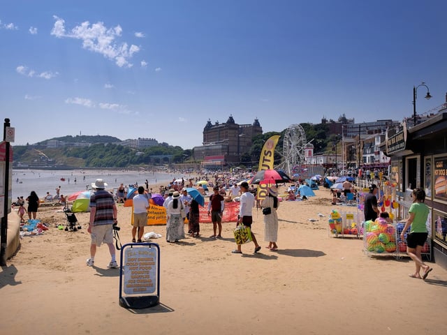 Beachgoers flock to South Bay beach, despite warnings to stay out the hot sun.