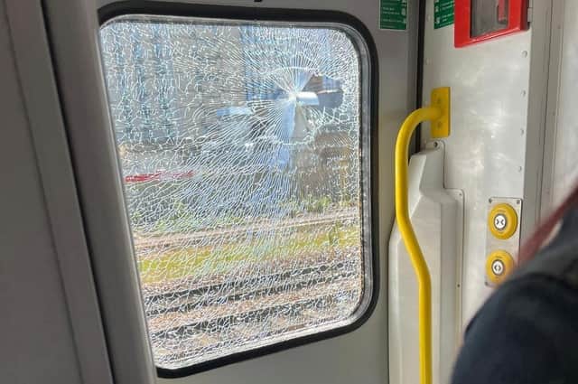 The brick throwing incident, which remains under investigation by British Transport Police, saw 15-week-old Esme Emmerson hit by flying glass. Photo submitted