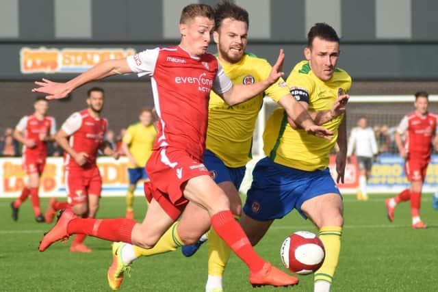 Max Wright races forward during his successful spell with Scarborough Athletic