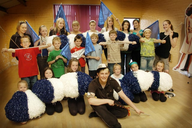 Britain's Got Talent semi finalist Craig Womersley dropped into the Scarborough Dance Centre to hold a baton workshop. He is pictured with one of the classes which took part in his workshop.