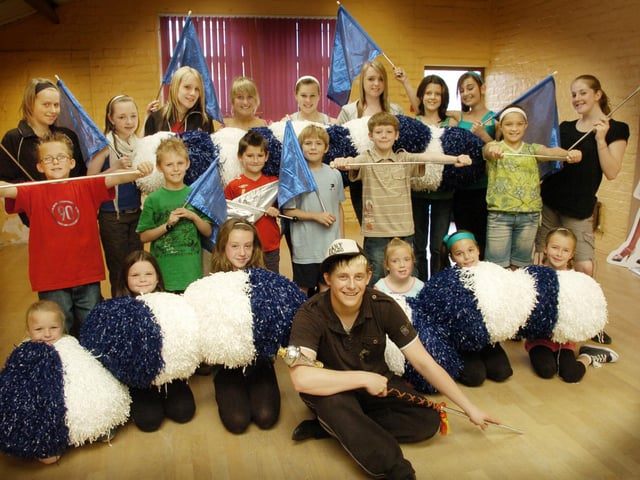 Britain's Got Talent semi finalist Craig Womersley dropped into the Scarborough Dance Centre to hold a baton workshop. He is pictured with one of the classes which took part in his workshop.