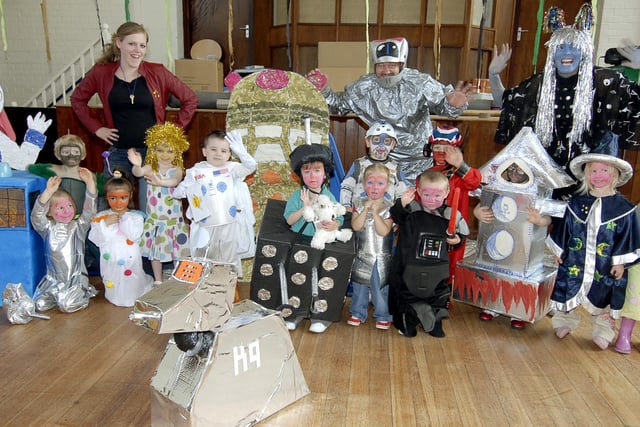 Children dress up as characters with a space theme at Mucktubs Preschool Playgroup.