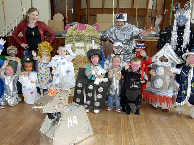 Children dress up as characters with a space theme at Mucktubs Preschool Playgroup.