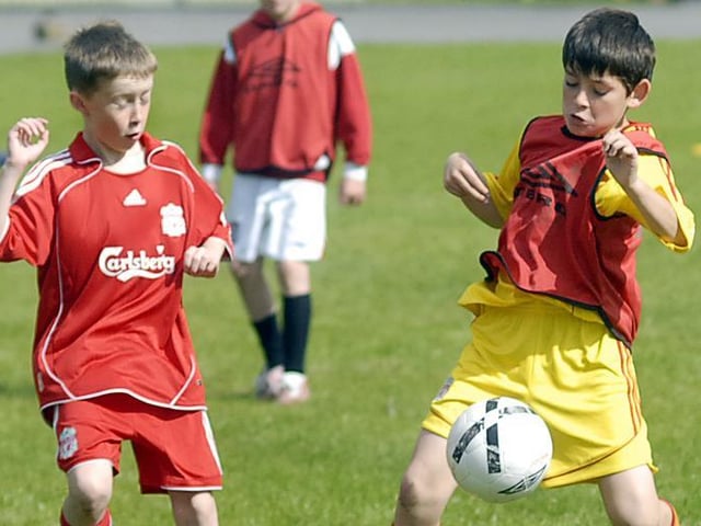 Nigel Carson's Soccer School gets underway at Raincliffe School.
