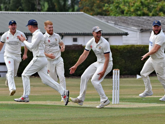 Driffield are jubliant after claiming the prize wicket of Breidyn Schaper