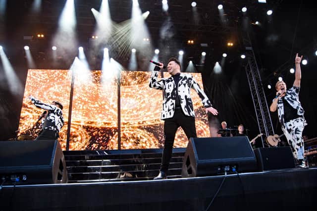 Westlife at Scarborough's Open Air Theatre. Photo courtesy of Cuffe and Taylor.