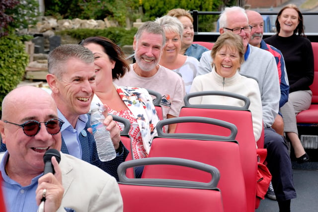 Putting his own spin on the tour, Brendan Sheerin was joined by local residents, tourists, business owners and even some competition winners all courtesy of the Yorkshire Coast BID. Photo courtesy of Richard Ponter