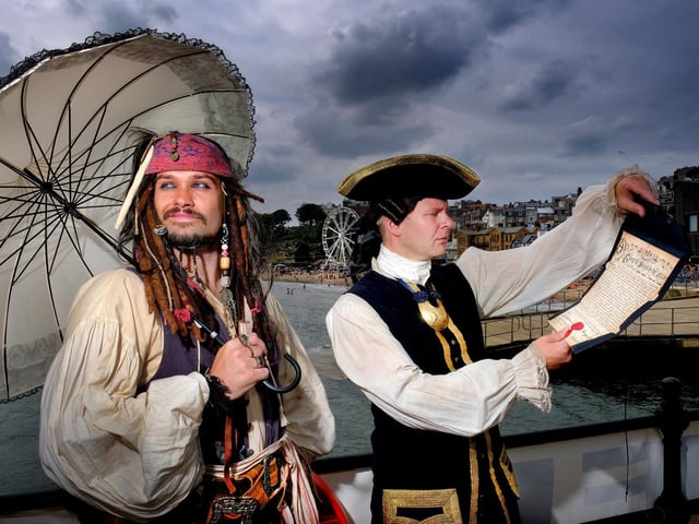 Matt Harris as Captain Jack and Oliver Blake as Lord Cutler Beckett