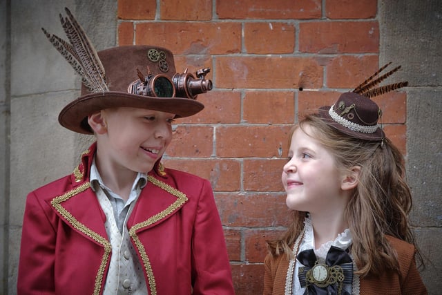 Young visitors to Whitby Steampunk Weekend.