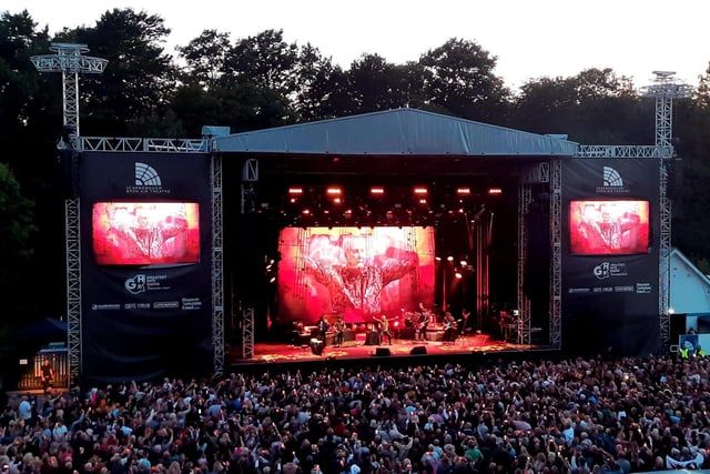A near full house at the Open Air Theatre enjoy a string of Sir Tom Jones' hits.