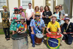 The Hull Zumba Band entertains the crowds during the Sewerby Hall and Gardens Picnic in the Park and the Morris Minor Club gathering in 2015. Do you recognise any of the people in the photograph? Image taken by Paul Atkinson. (NBFP PA1533-19b)