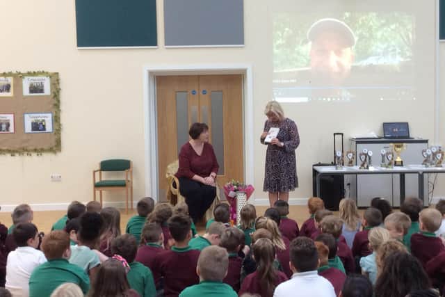 Mrs Marshall takes centre stage at assembly