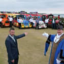 Councillor Mike Medini, portfolio holder for culture, leisure, libraries and customer service and right : Chairman of East Riding of Yorkshire Council, Councillor John Whittle at the celebration. Photo submitted