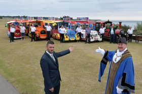 Councillor Mike Medini, portfolio holder for culture, leisure, libraries and customer service and right : Chairman of East Riding of Yorkshire Council, Councillor John Whittle at the celebration. Photo submitted