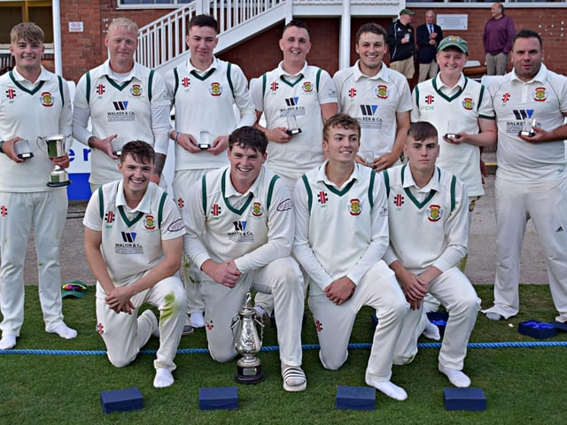 Flixton show off their silverware after the Hospital Cup final win
