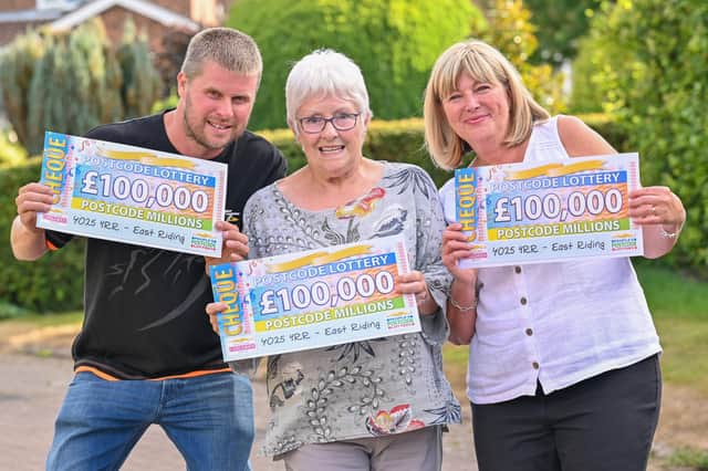 Neighbours Stephen Artley, Brenda Moore and Sally Yearnshire all took home £100,000. Photo courtesy of Darren Casey