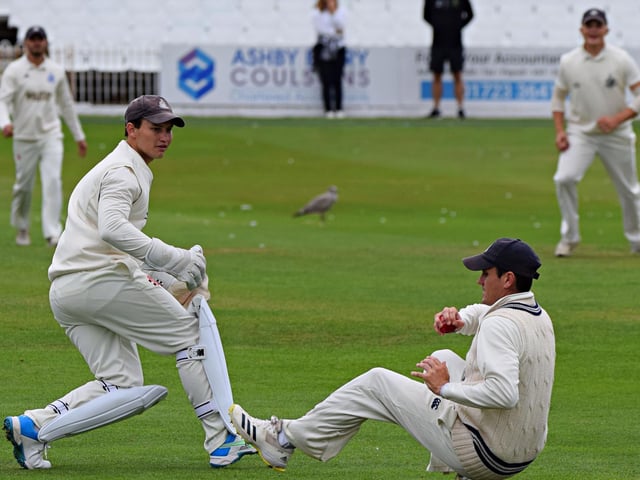 Scarborough stand in skipper Pat Roberts takes a fine slip catch