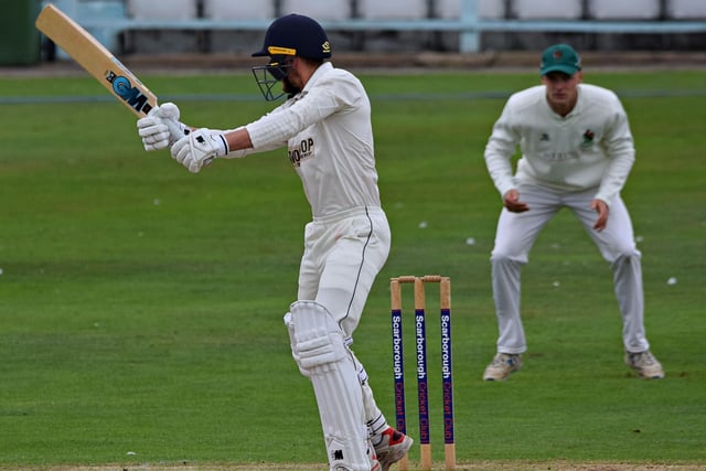 Scarborough opener Oli Stephenson falls in the first over, caught at backward point