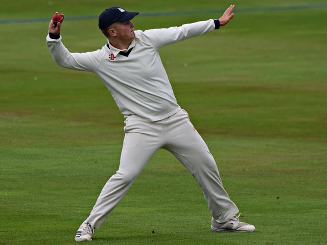 Scarborough youngster Alfie Wood fielding in the deep