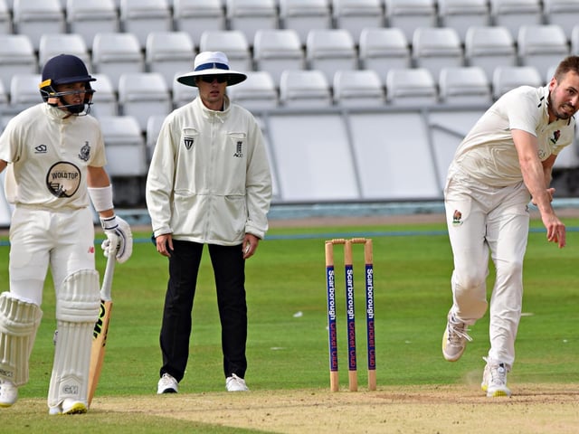 Harrogate opening bowler Brad Smith caused lots of problems