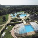 A bird's eye view of La Grande Metairie holiday parc in the heart of the forest near Carnac, Brittany.