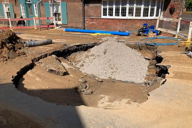 The sinkhole emerged in the middle of road, forcing its closure.