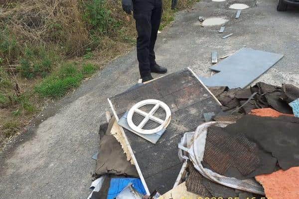 North Yorkshire Police have discovered dumped waste in a layby in Ryedale.