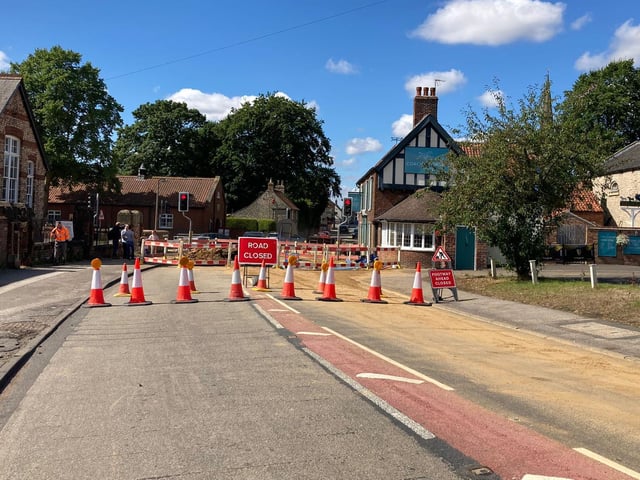 Surrounding roads closed at the A64 in Rillington.