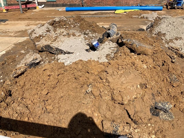 Waste and mud that was removed from the sinkhole by work crews.
