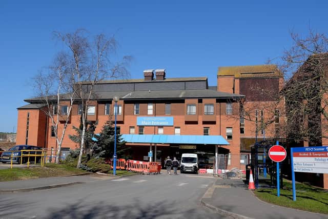 Bomb disposal officers were called to Scarborough Hospital after the suspected shell was uncovered.