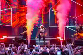 Christina dazzles as she performs to the crowd at the open air theatre (photos courtesy of Paul Dixon/Cuffe & Taylor).