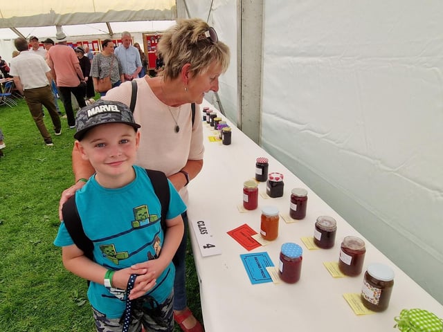 A cheeky smile from Walter as grandma Ursula McNeil from Snainton looks at the jams