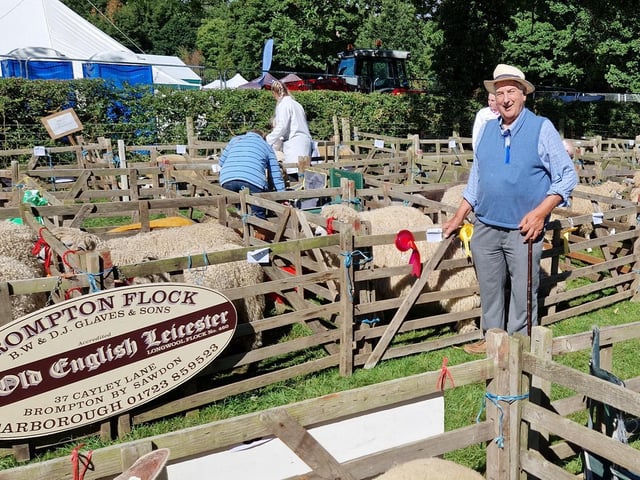 Brian Glaves with his prize winning Leicester Longwool sheep