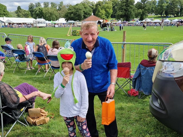 Brian Holtby from Pickering enjoys and ice cream with Granddaughter Lauren