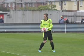 Joe Cracknell makes his debut as a youngster for Boro on loan from Hull in 2014 at Queensgate