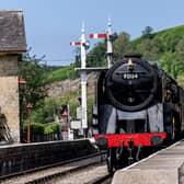 Father and son enjoy the North Yorkshire Moors Railway.
picture: Charlotte Graham