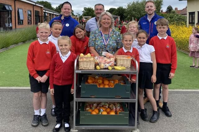 Filey Junior School receives donation of over 250 pieces of fruit a week from Tesco