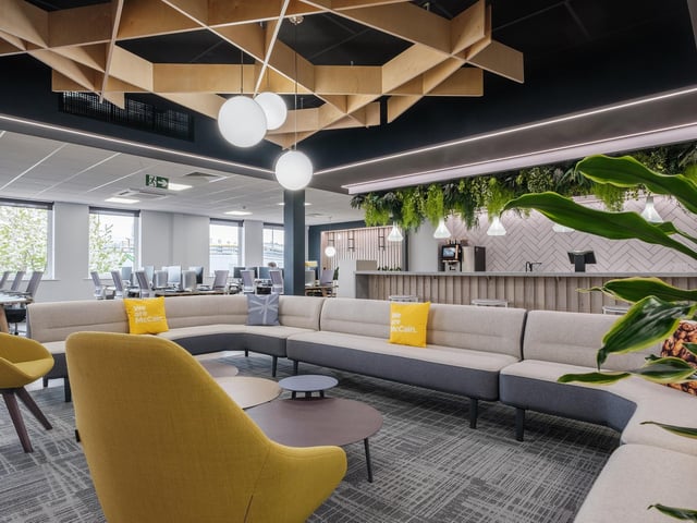 Part of the new seating arrangements includes space for collaborative working.