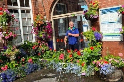 Andrew Loxton, retail supervisor at Bridlington station, was praised for his flower arrangements. Photo courtesy of Northern