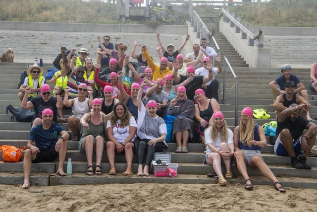 Participants in the Sandsend to Whitby sea swim were unable to enter the water due to the fret
