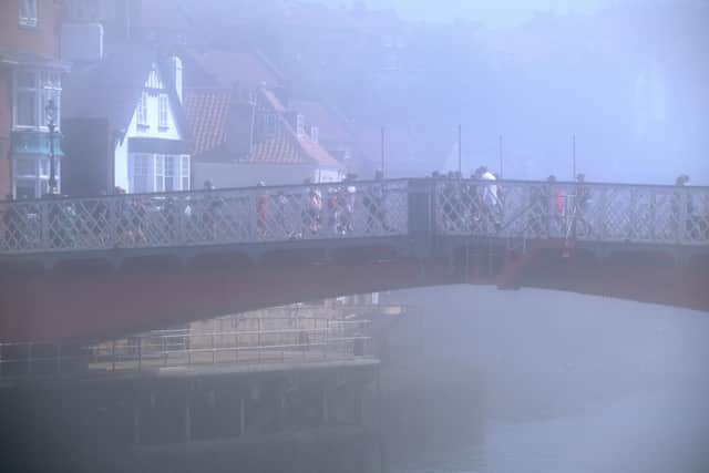 Crossing the Swing Bridge during the fret