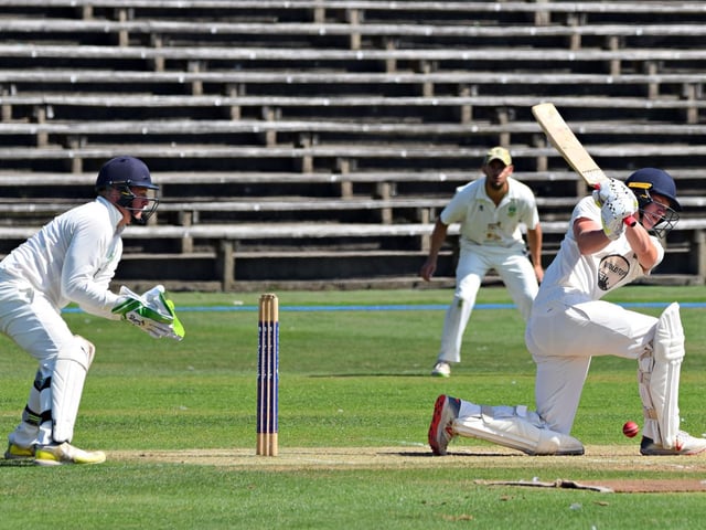 Young Scarborough all-rounder Hayden Williamson tries to hit out